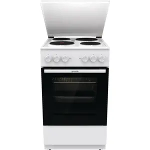 Freestanding cooker Gorenje GE5A23WH — electric sealed-plate hob 4 zones, oven 74 L, white, rotary controls, 50 cm width