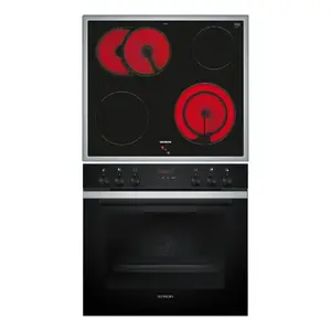 Ceramic hob and electric oven set Siemens iQ300 HE273ABS3 + EA64RGNA1E — ceramic 4-zone hob, 71 L electric oven