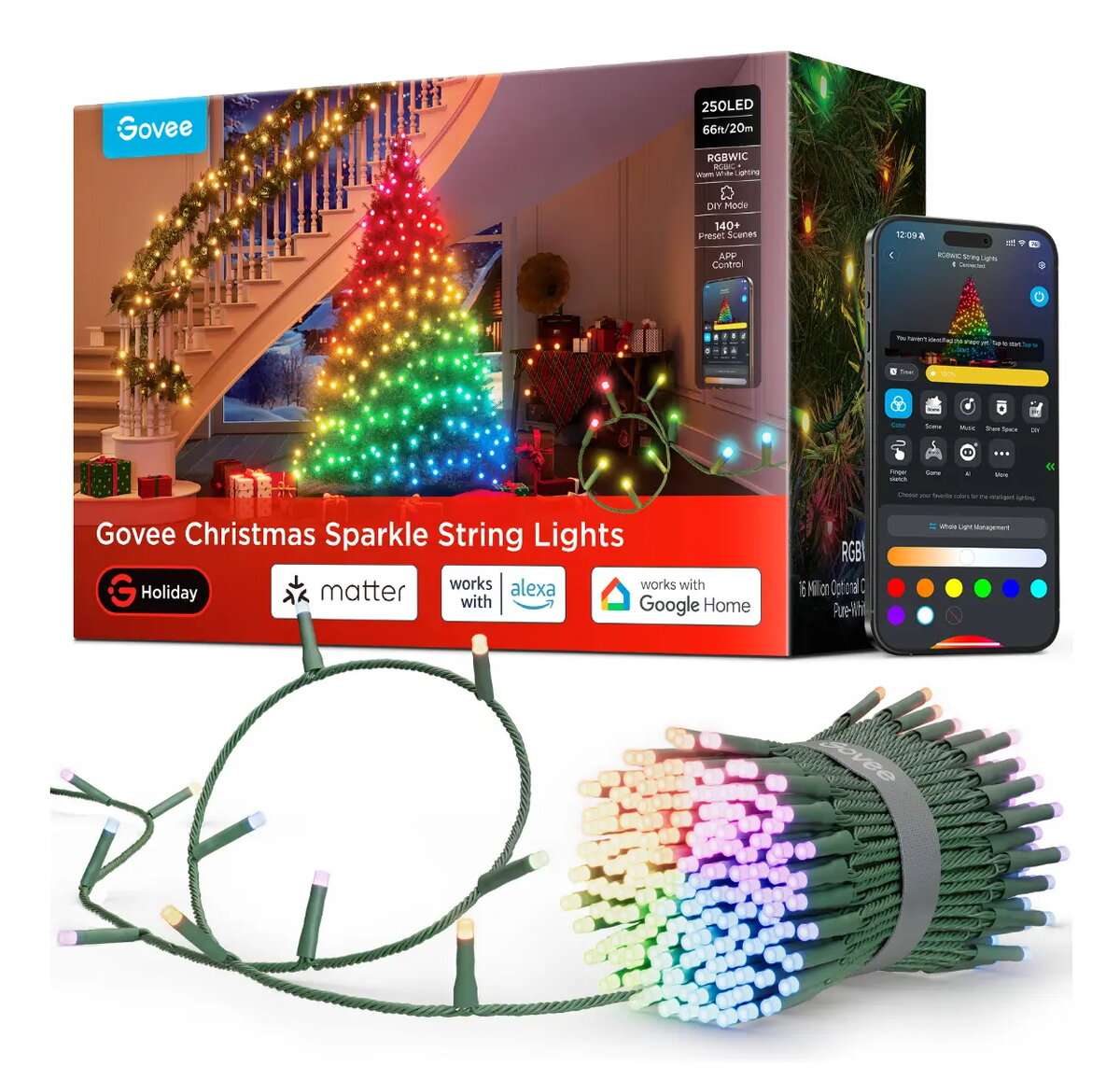 Govee viedā LED virtene Christmas Sparkle