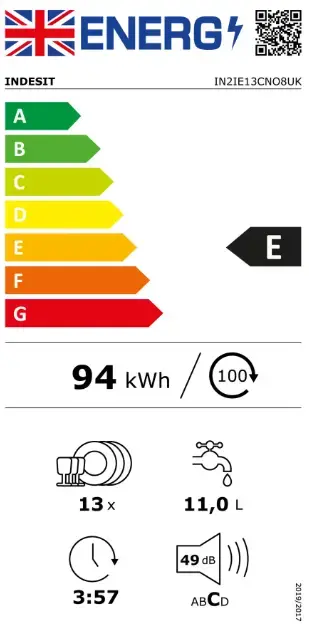Встраиваемая посудомойка INDESIT IN2IE13CNO8 Photo 6