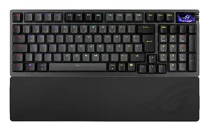 Игровая клавиатура механическая Asus ROG Azoth 96 HE — 96% QWERTZ, USB + RF Wireless + Bluetooth, магнитно-механические переключатели, RGB, чёрная