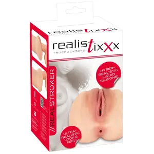 Handheld male masturbator Realistixxx RealStroker Realis — Liquid Silicone, length 17.5 cm, insertion depth 13.5 cm, weight 1,050 g