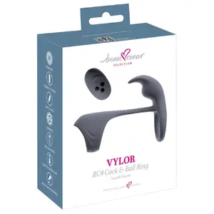 Cock and Ball Ring beau cœur VYLOR RC — silikona regulējams dzimumlocekļa gredzens ar diviem motoriem, tālvadība, 13,5 cm, Ø 3,2/3,8 cm