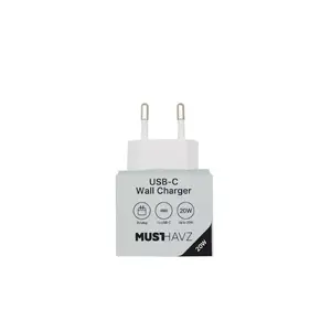USB-C Charger Musthavz 20W White — compact 20W PD power adapter