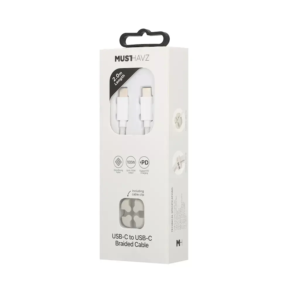 Musthavz USB-C — USB-C плетёный кабель 2,0 м 100W Photo 2