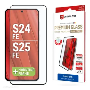 Защитное стекло Displex Premium Full Cover 10H для Samsung Galaxy S25 FE / S24 FE, закалённое, прозрачное, с Eco-рамкой