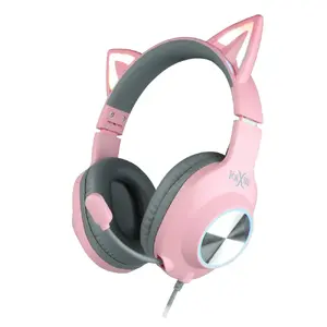 Wired gaming headset Foxxray FXR-BAL-62 PK — Pink/Grey over-ear with integrated microphone
