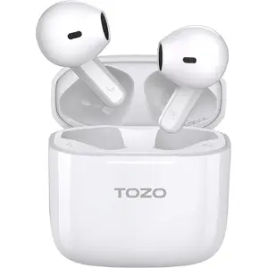 Беспроводные TWS-наушники TOZO A3 Pro — белые, Bluetooth с зарядным кейсом и силиконовыми насадками