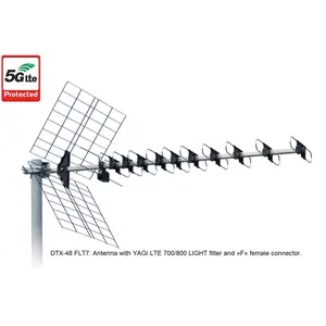 TV antena āra/iekštelpu Iskra DTX-48 FLT7 Silver — kompakta zemes uztvērēja, sudrabota