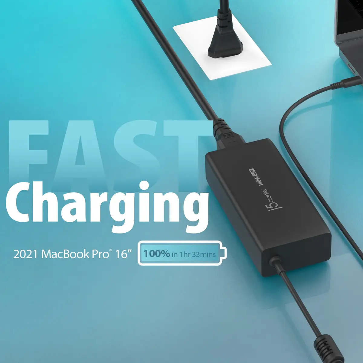 j5create JUP17140 140W USB‑C GaN PD3.1 lādētājs Photo 7