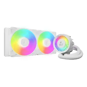 Visu vienā CPU šķidruma dzesētājs ARCTIC Liquid Freezer III Pro 280 A-RGB (White) — 280 mm, 120 mm ventilatori, FDB, 186 m³/h