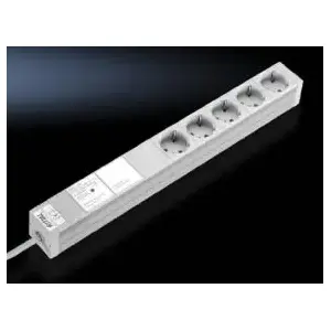 Сетевой удлинитель Rittal-Werk DK 7240.230 — кабель 2 м, 5 розеток Type D, 230 В 16 А, для помещений, 482,6×44×44 мм