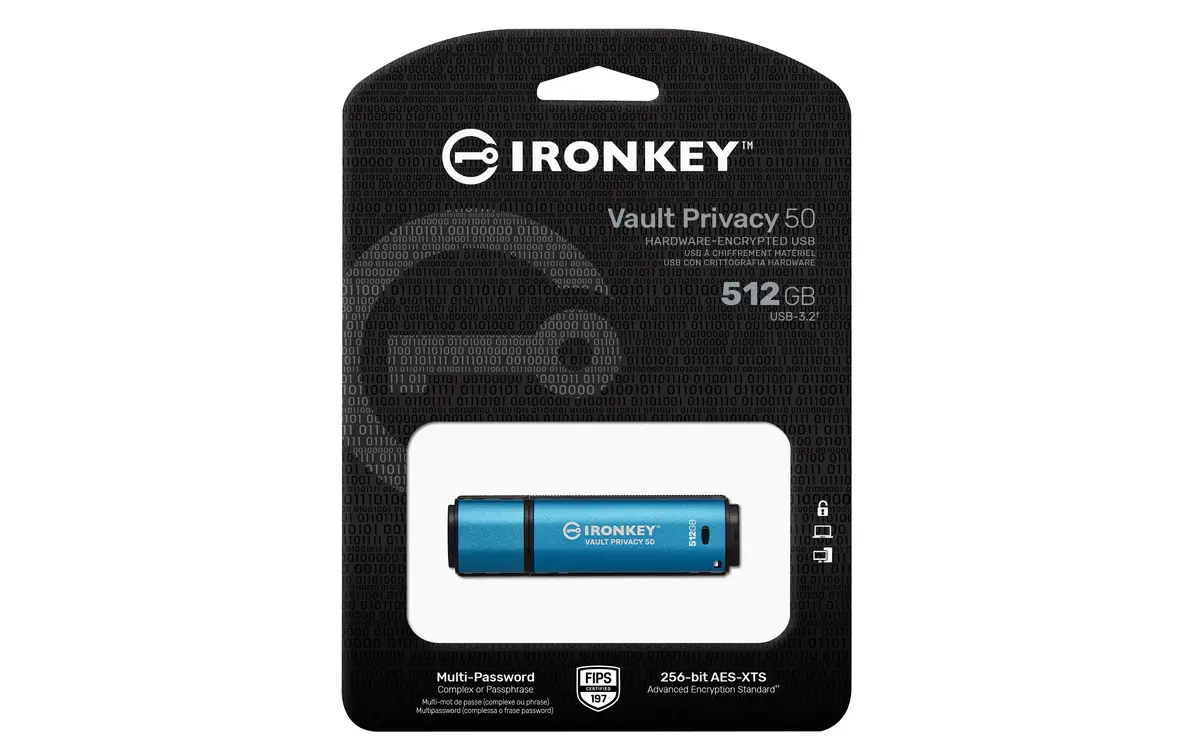 KINGSTON IronKey Vault Privacy 50 512 ГБ USB‑накопитель Photo 3