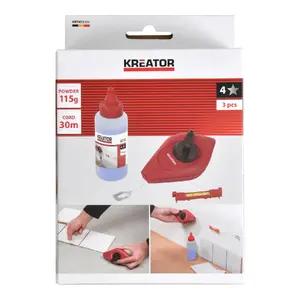 Набор меловой шнуровки KREATOR KRTH73101 катушка 30 м, мел 25 мл, синий