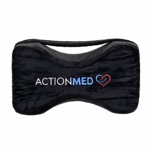 Orthopedic Knee Pillow ActionMed PO500AM — contoured leg alignment support, washable cover, black