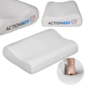 Ортопедическая шейная подушка ActionMed CERVICAL MED PILLOW PO100AM — наполнитель из пены, 550×360×120 мм, съемный чехол, белая