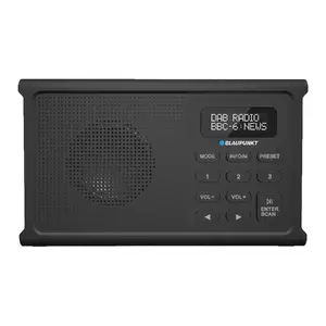 Настольное радио BLAUPUNKT DR3BK — компактное портативное DAB+/AM/FM радио с Bluetooth 5.3, ЖК-дисплеем, 1,5 Вт, аккумулятором 1800 мА·ч
