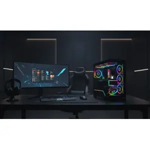 PC case MODECOM VOLCANO STELLAR PLUS MIDI BLACK — mid-tower ATX, tempered glass, USB-C, supports up to 420 mm GPU