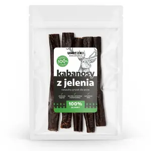 Лакомства для собак UNISZKI Kabanosy с олениной 100 г — сушёная закуска для собак