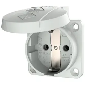 Socket outlet Mennekes 11010 Type F 2P+E 230V 16A IP54 White 50×50×29.5 mm