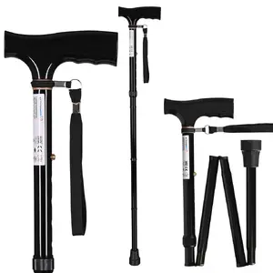 Locāma staigāšanas spieķis ActionMed LI100AM — melns, salokāms, regulējamais augstums 84–93 cm