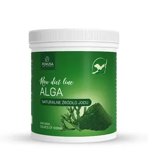 POKUSA Raw Diet Line BIO Alga 350 g — raw pet food powder additive with algae, 5% protein, 2.8% fat