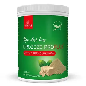 Dietary supplement POKUSA Raw Diet Line Drożdże ProPlus 1000 g — active yeast powder for dogs, 1 kg, protein 25%, moisture 6%