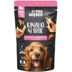 Mitras barības maisījums suņiem pan miĘsko Pan Mięsko Gabaliņi mērcē Teļa gaļa ar cīruli 150 g