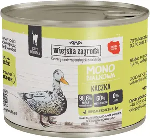 Влажный корм для кошек wiejskazagroda Monobiałkowa Kaczka взрослым 200 г монобелковый утка