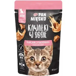 Влажный корм для котят Pan MiĘsko — курица с кусочками кролика в соусе, 85 г