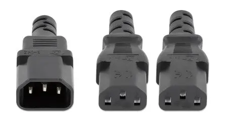 Manhattan Y-Splitter Power Cable C14 to 2x C13 1.8m Photo 4