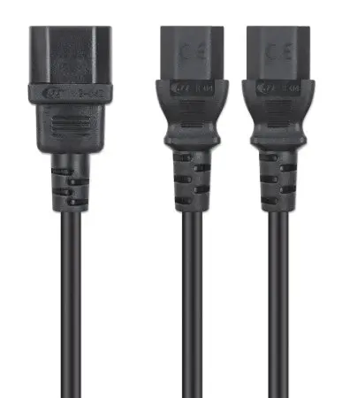 Manhattan Y-Splitter Power Cable C14 to 2x C13 1.8m Photo 5