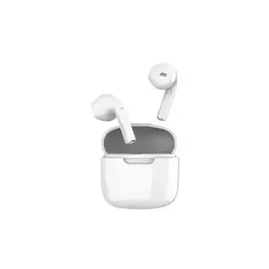 Bezvadu ausu austiņas ORAVA Livebass Mini W ar mikrofonu, USB‑C uzlāde, skārienvadība, IPX3, baltas