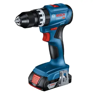 Аккумуляторная дрель-шуруповёрт Bosch GSB 18 V — 18 В, 4 А·ч Li‑Ion, 45 Н·м, 500/1900 об/мин, 35 мм дерево, 10 мм сталь, 2 аккумулятора, зарядное, кейс