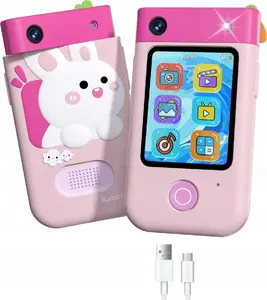 Xrec Bls-i9 Digital Camera for Kids 48MP 1080p with Games, Flashlight, MP3, Alarm Clock, Pink Rabbit