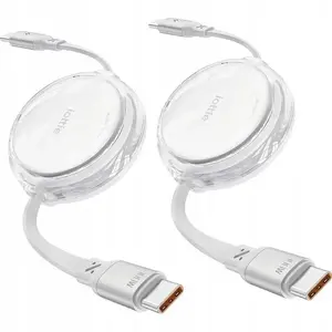 Savīžams USB-C uzlādes kabelis 100W iOttie, komplekts 2 baltā krāsā