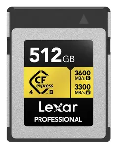 CFexpress Type B memory card Lexar LCXEXP4512G-RNENG — 512 GB, 3600 MB/s read, 3300 MB/s write