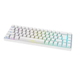 Mechanical gaming keyboard Deltaco Gaming GAM-100-W-DE 65% QWERTZ 68 keys USB + RF + Bluetooth RGB White