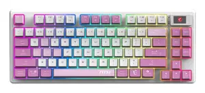 Игровая механическая клавиатура MSI FORGE GK600 TKL WIRELESS VIOLET USB и Bluetooth испанская раскладка QWERTY розовый фиолетовый белый