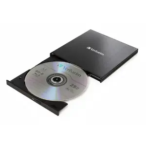 External optical Blu‑Ray RW drive VERBATIM V‑43889, USB 3.1 Gen 1, tray, black, 133×145×11 mm