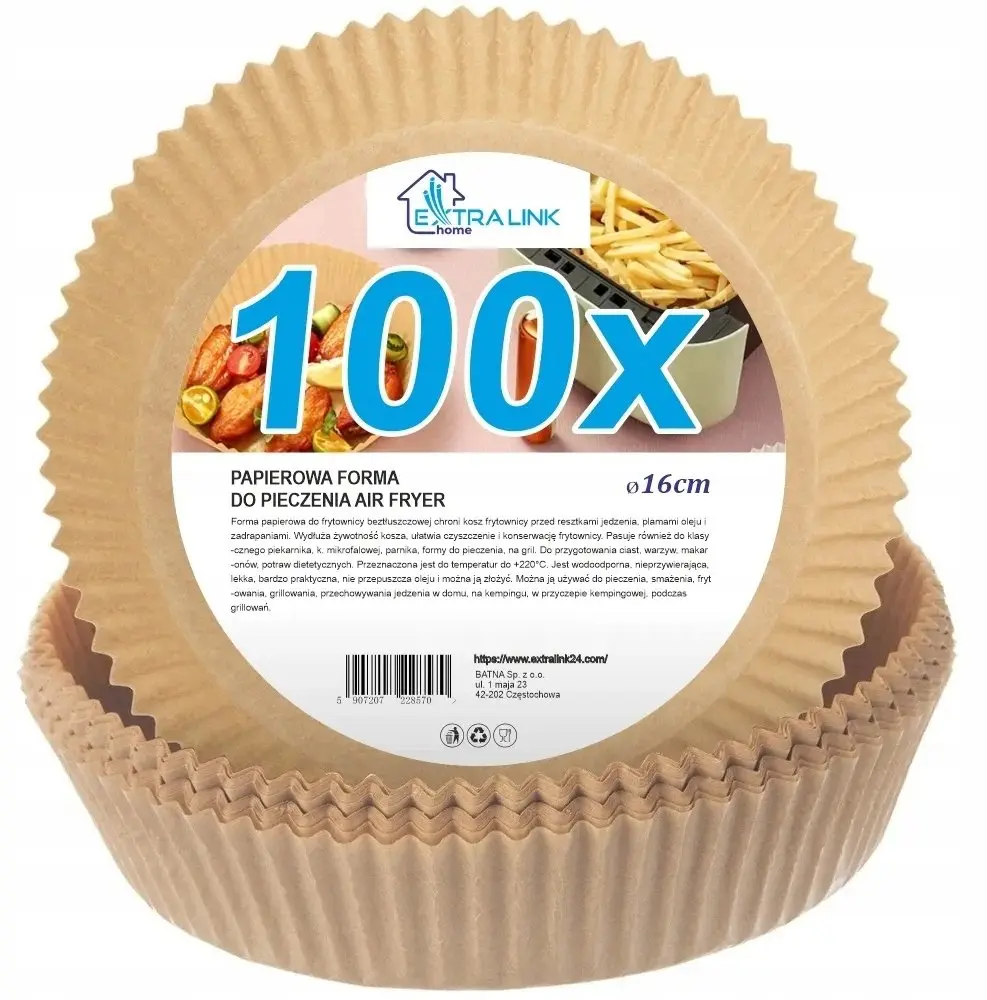 Extralink HOME paper fryer liners 16 cm, 100 pcs Photo 2