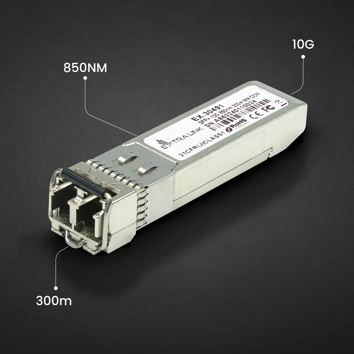 Extralink SFP+ 10G 2-pack raiduztvērēja modulis Photo 7