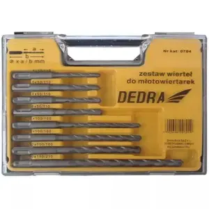 Drill bit set Dedra 0704 — steel 8 pcs for concrete, brick, stone, aerated concrete