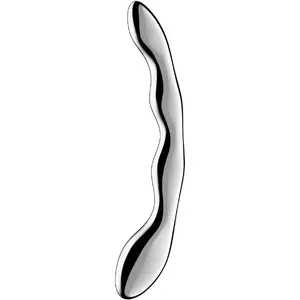 Double-ended stainless steel dildo SATISFYER DILDO COSMIC CREST 2 — metal, two-ended design