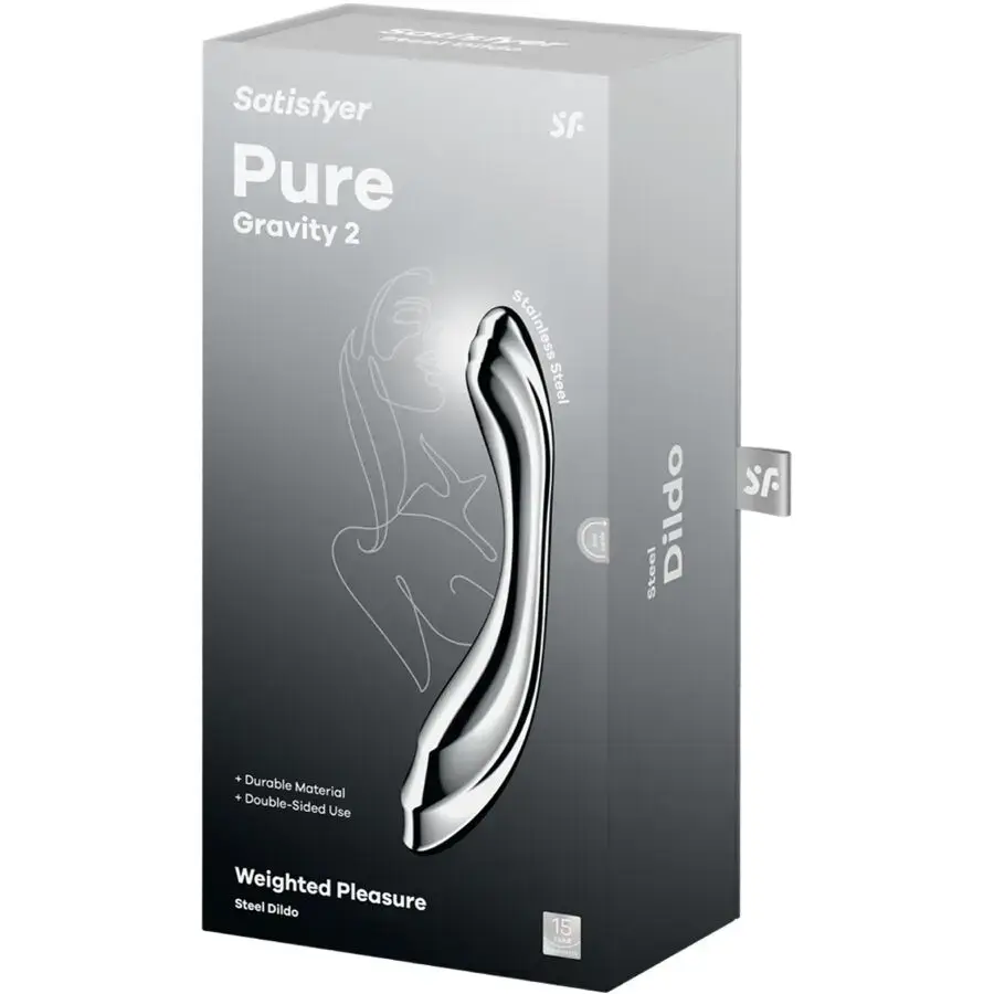SATISFYER DILDO PURE GRAVITY 2 — двусторонний дилдо из стали Photo 5