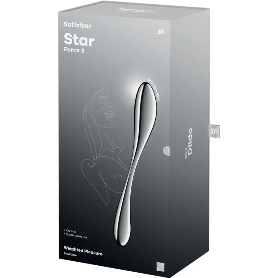 SATISFYER DILDO Star Force 3 — нержавеющая сталь, двусторонний Photo 5
