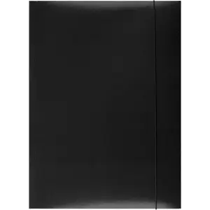 Folder with elastic band Office Products A4, cardboard 300gsm, 3-flap, black
