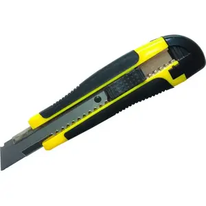 Packing knife Donau Professional DONAU with rubber handle and lock, yellow-black