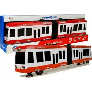 Mehāniskais locāmais rotaļu autobuss LEAN Sport 5777, sarkans, frikcijas piedziņa