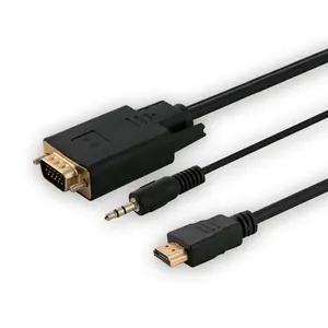 SAVIO HDMI-to-VGA cable CL-198, HDMI male to VGA male with audio, 1.8 m length